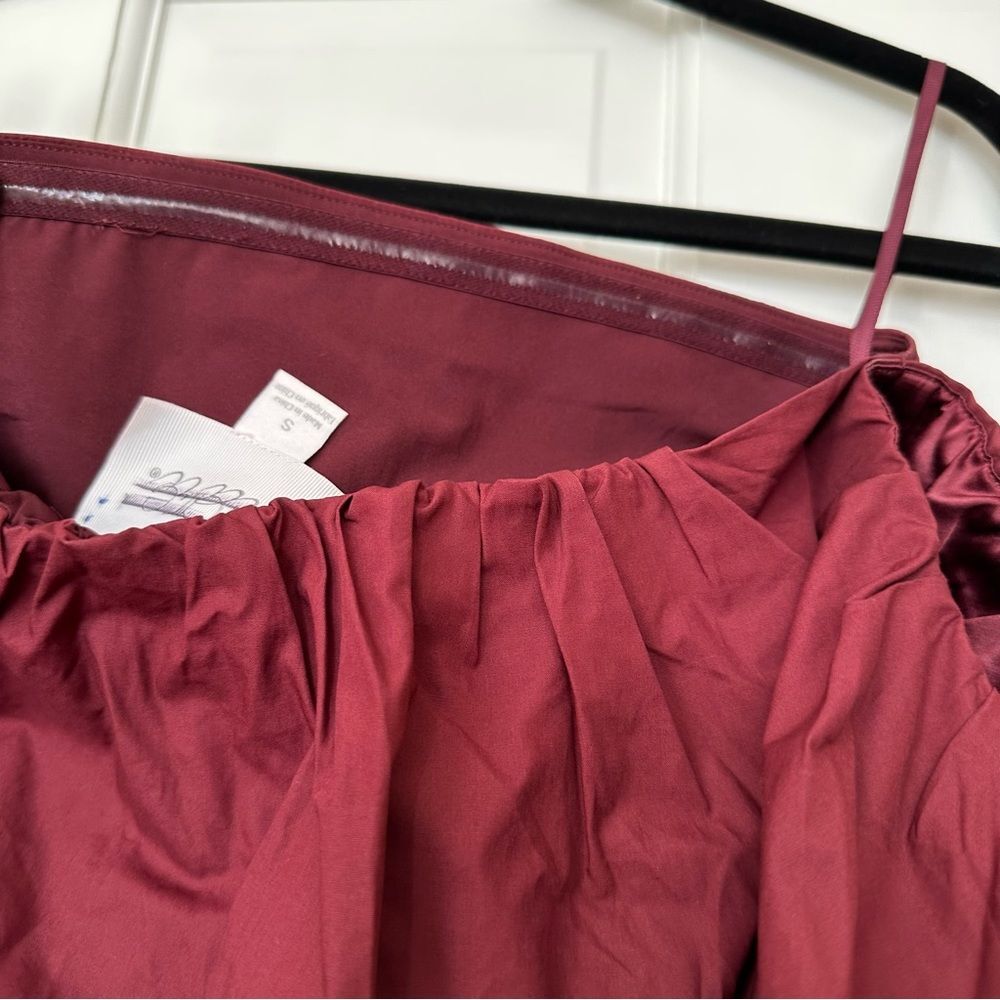 NWOT S FP X mare mare maroon puff sleeve top - Picture 6 of 6